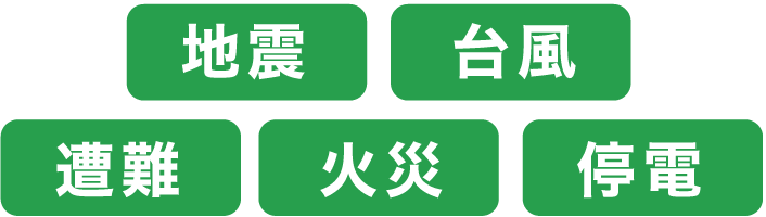 地震 台風 避難 火災 停電